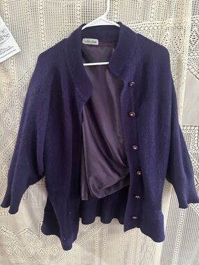 Classic Women's Purple Button-Front Cardigan
